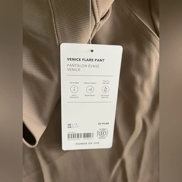 NWT Athleta Women’s Venice Flare Pant Beige - Size Large - Picture 4 of 7